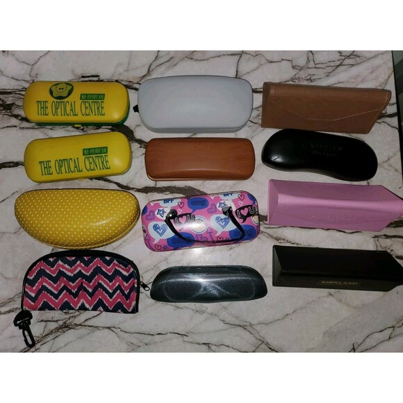 Eyeglass Cases Lot of 12 Mixed Brands & Styles Protective Storage Travel - Picture 1 of 1